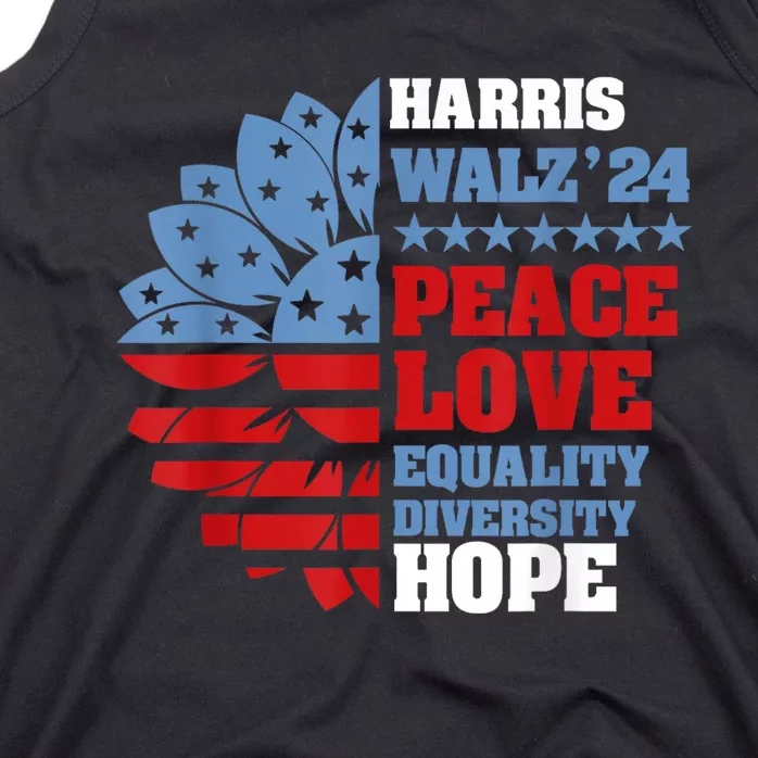 Kamala Harris Tim Walz 2024 Peace Lgbt Harris Walz Waltz Tank Top