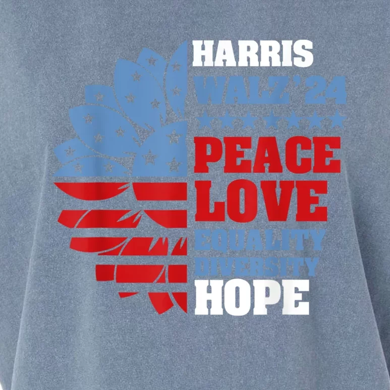 Kamala Harris Tim Walz 2024 Peace Lgbt Harris Walz Waltz Garment-Dyed Women's Muscle Tee