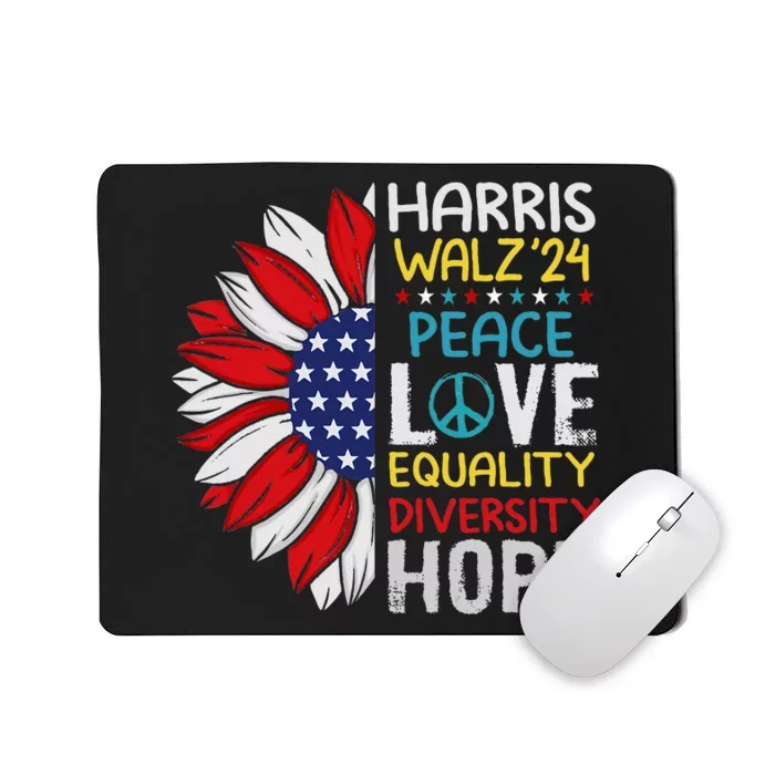 Kamala Harris Tim Walz 2024 Peace Lgbt Harris Walz Waltz Mousepad