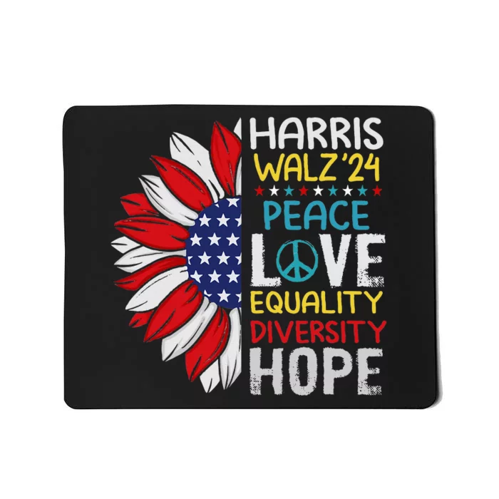 Kamala Harris Tim Walz 2024 Peace Lgbt Harris Walz Waltz Mousepad