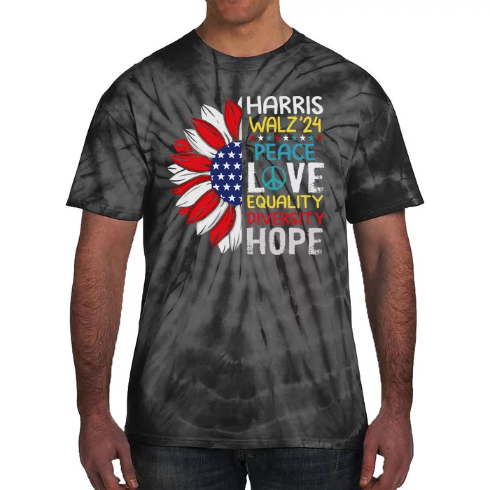 Kamala Harris Tim Walz 2024 Peace Lgbt Harris Walz Waltz Tie-Dye T-Shirt