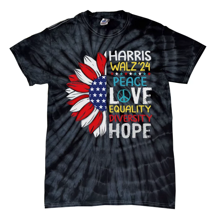 Kamala Harris Tim Walz 2024 Peace Lgbt Harris Walz Waltz Tie-Dye T-Shirt