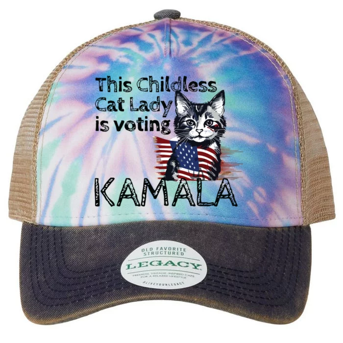 Kamala Harris This Crazy Cat Lady Is Voting Kamala Legacy Tie Dye Trucker Hat