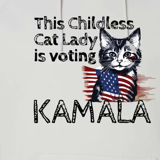 Kamala Harris This Crazy Cat Lady Is Voting Kamala Performance Fleece Hoodie