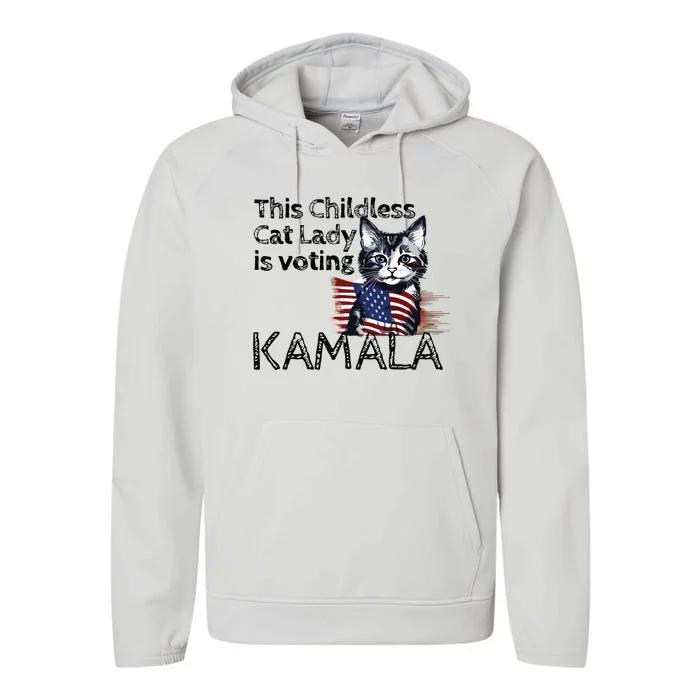 Kamala Harris This Crazy Cat Lady Is Voting Kamala Performance Fleece Hoodie