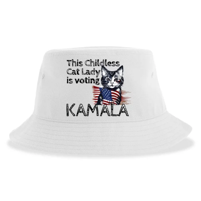 Kamala Harris This Crazy Cat Lady Is Voting Kamala Sustainable Bucket Hat