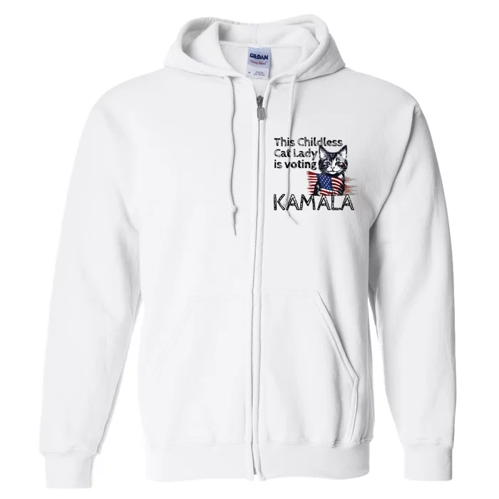 Kamala Harris This Crazy Cat Lady Is Voting Kamala Full Zip Hoodie