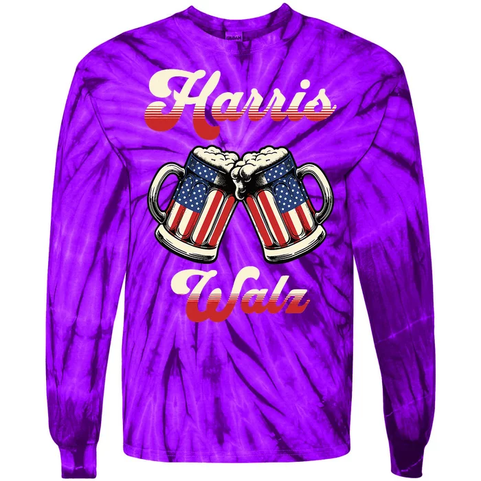 Kamala Harris Tim Walz Waltz Tie-Dye Long Sleeve Shirt