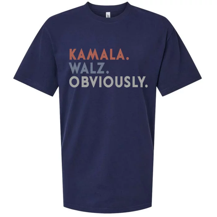 Kamala Harris Tim Walz Obviously Vote Harris Waltz 2024 Sueded Cloud Jersey T-Shirt