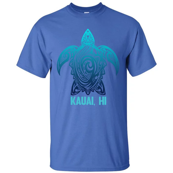 Kauai Hawaii Tribal Sea Turtle Hawaiian Surfer Scuba Diving Gift Tall T-Shirt