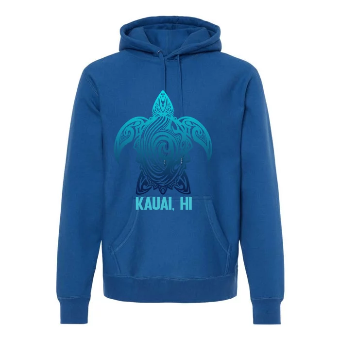 Kauai Hawaii Tribal Sea Turtle Hawaiian Surfer Scuba Diving Gift Premium Hoodie