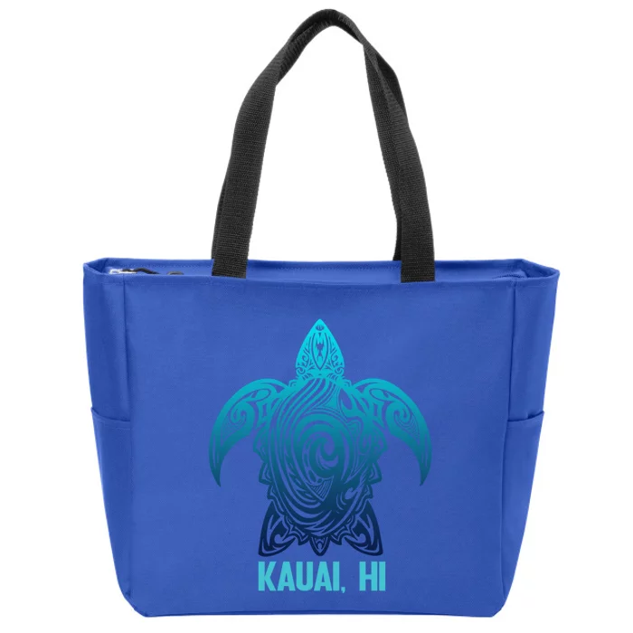 Kauai Hawaii Tribal Sea Turtle Hawaiian Surfer Scuba Diving Gift Zip Tote Bag