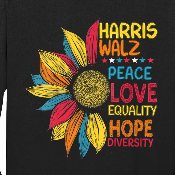 Kamala Harris Tim Walz 2024 Peace Lgbt Harris Walz Waltz Long Sleeve Shirt