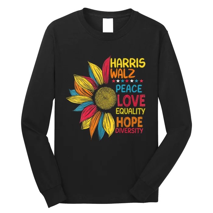 Kamala Harris Tim Walz 2024 Peace Lgbt Harris Walz Waltz Long Sleeve Shirt