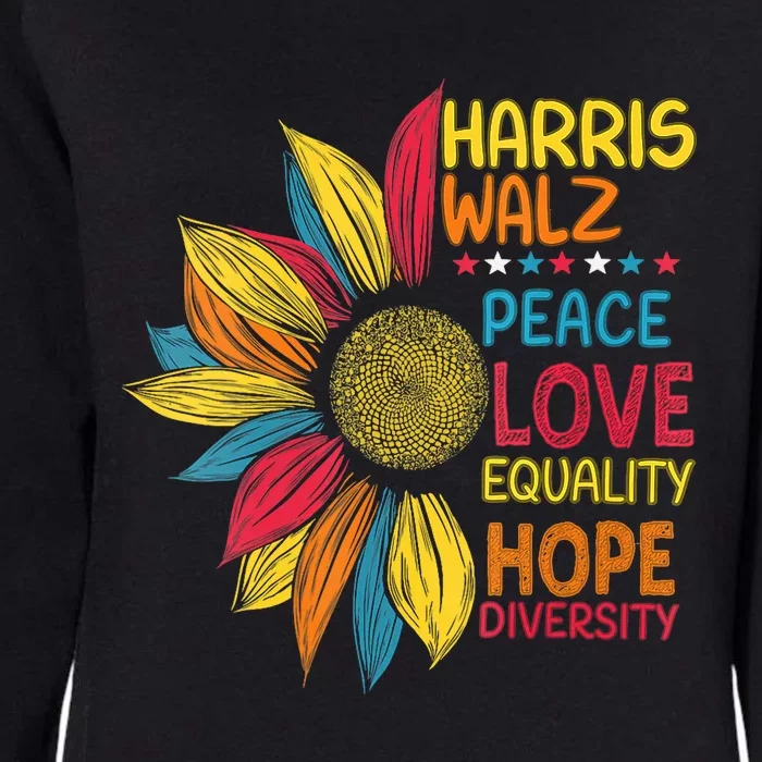 Kamala Harris Tim Walz 2024 Peace Lgbt Harris Walz Waltz Womens California Wash Sweatshirt