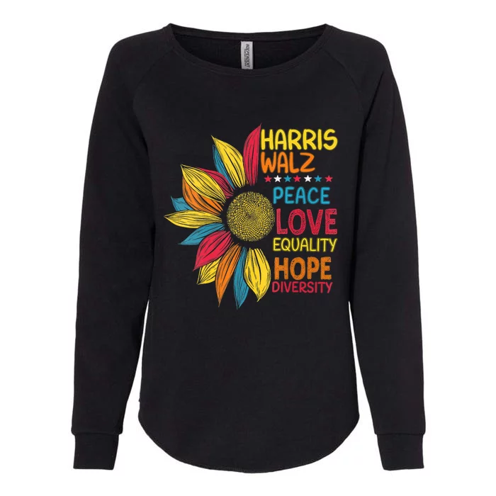 Kamala Harris Tim Walz 2024 Peace Lgbt Harris Walz Waltz Womens California Wash Sweatshirt