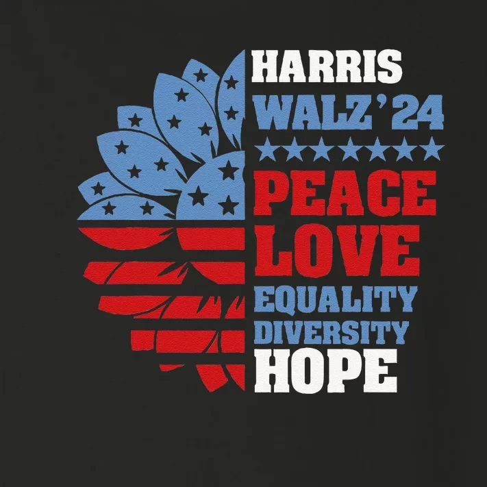 Kamala Harris Tim Walz 2024 Peace Lgbt Harris Walz Waltz Gift Toddler Long Sleeve Shirt