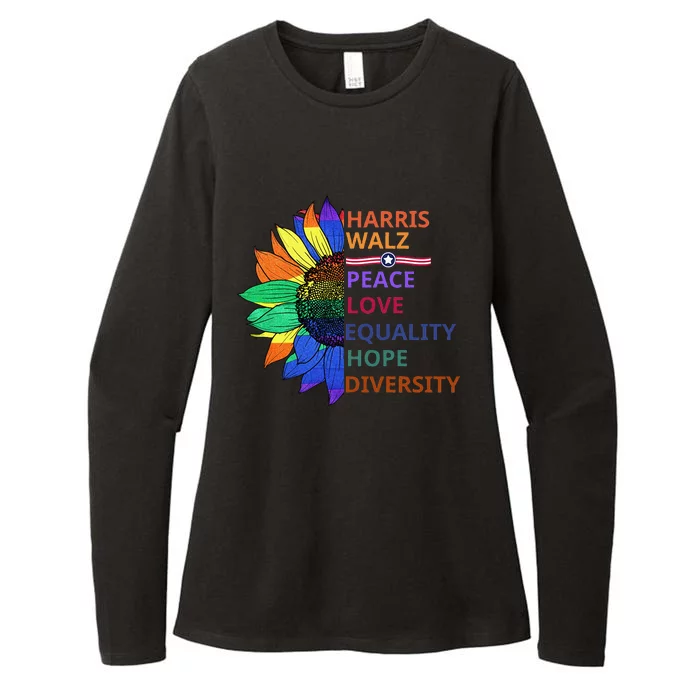 Kamala Harris Tim Walz 2024 Peace Lgbt Harris Walz Waltz Gift Womens CVC Long Sleeve Shirt