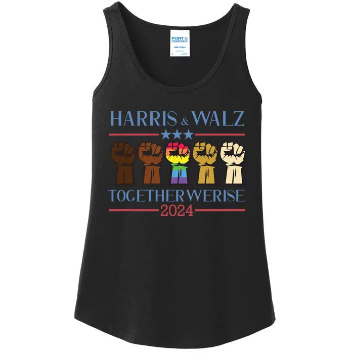 Kamala Harris Tim Walz 2024 Election Lgbt Harris Walz Waltz Ladies Essential Tank