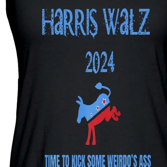 Kamala Harris Tim Walz Election 2024 Vance Is Weird Premium Ladies Essential Flowy Tank