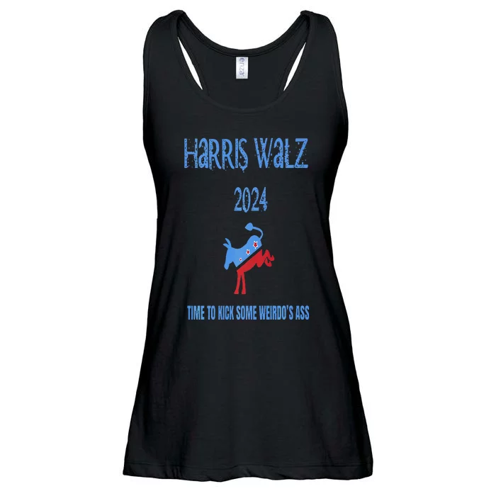 Kamala Harris Tim Walz Election 2024 Vance Is Weird Premium Ladies Essential Flowy Tank