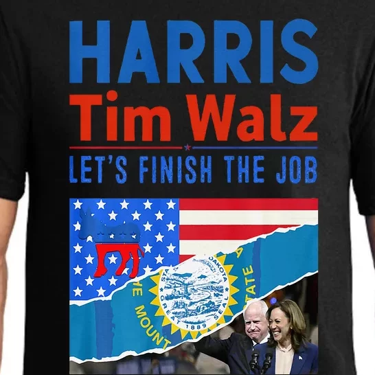 Kamala Harris Tim Walz 2024 Us States Flag South Dakota Premium Pajama Set