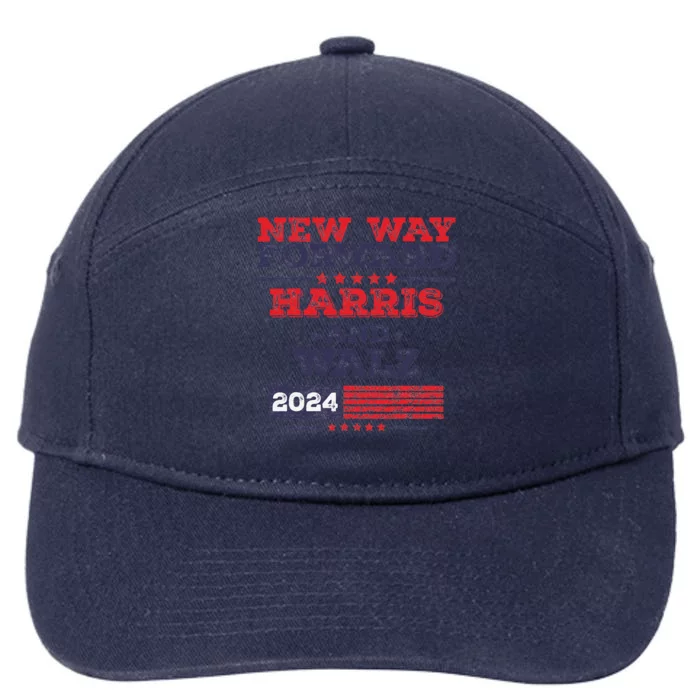 Kamala Harris Tim Walz 2024 New Way Forward Support Harris 7-Panel Snapback Hat