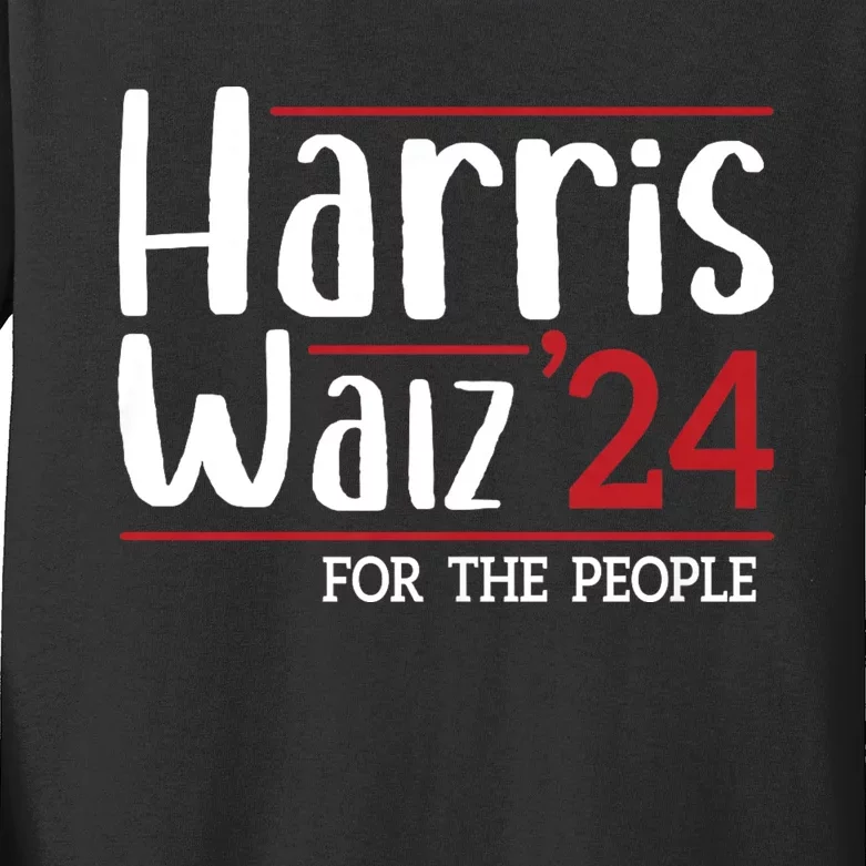 Kamala Harris Tim Walz 2024 Harris Walz 2024 Harris Waltz 2024 Kids Long Sleeve Shirt