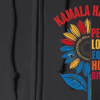 Kamala Harris Tim Walz 2024 Peace Lgbt Harris Walz Waltz Full Zip Hoodie