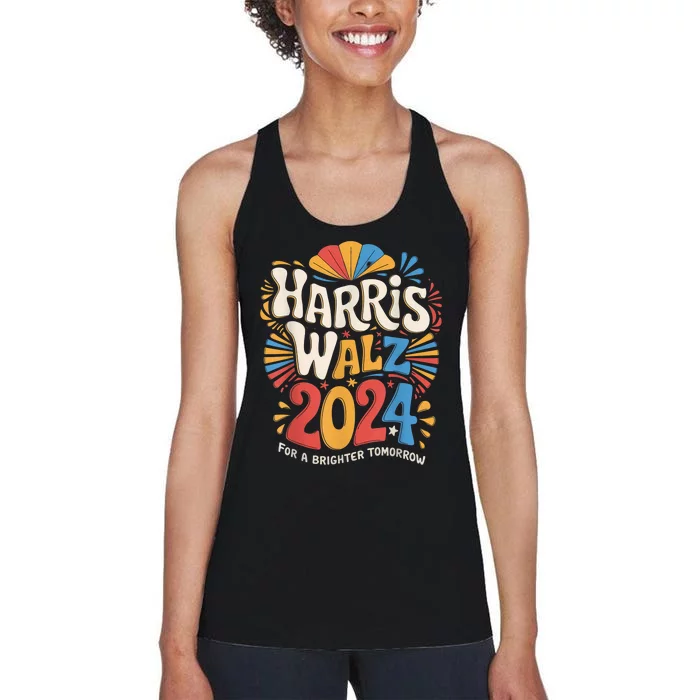 Kamala Harris Tim Waltz Campaign Harris Walz 2024 Election Women's Racerback Tank