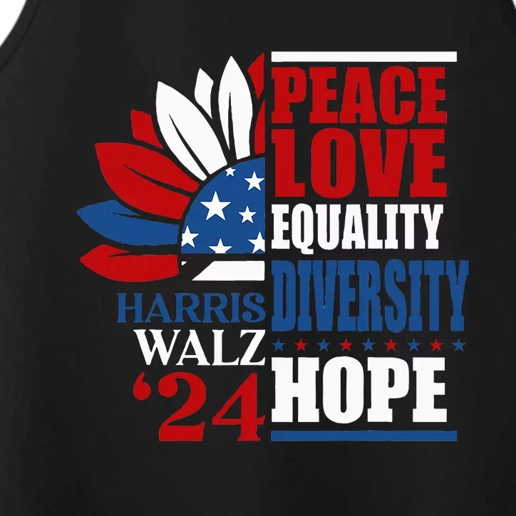 Kamala Harris Tim Walz 2024 Peace Lgbt Harris Waltz 2024 Performance Tank