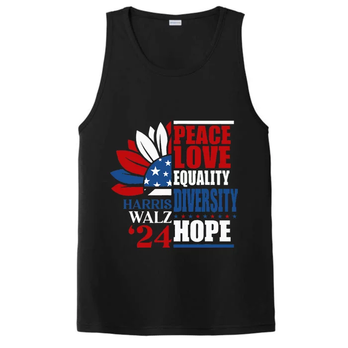 Kamala Harris Tim Walz 2024 Peace Lgbt Harris Waltz 2024 Performance Tank