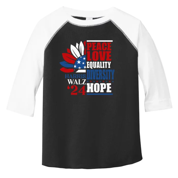 Kamala Harris Tim Walz 2024 Peace Lgbt Harris Waltz 2024 Toddler Fine Jersey T-Shirt