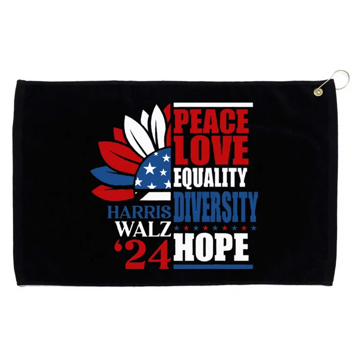 Kamala Harris Tim Walz 2024 Peace Lgbt Harris Waltz 2024 Grommeted Golf Towel