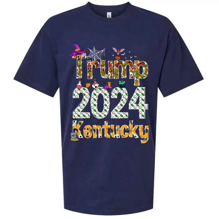 Kentucky Halloween Trump 2024 Election Gift Sueded Cloud Jersey T-Shirt