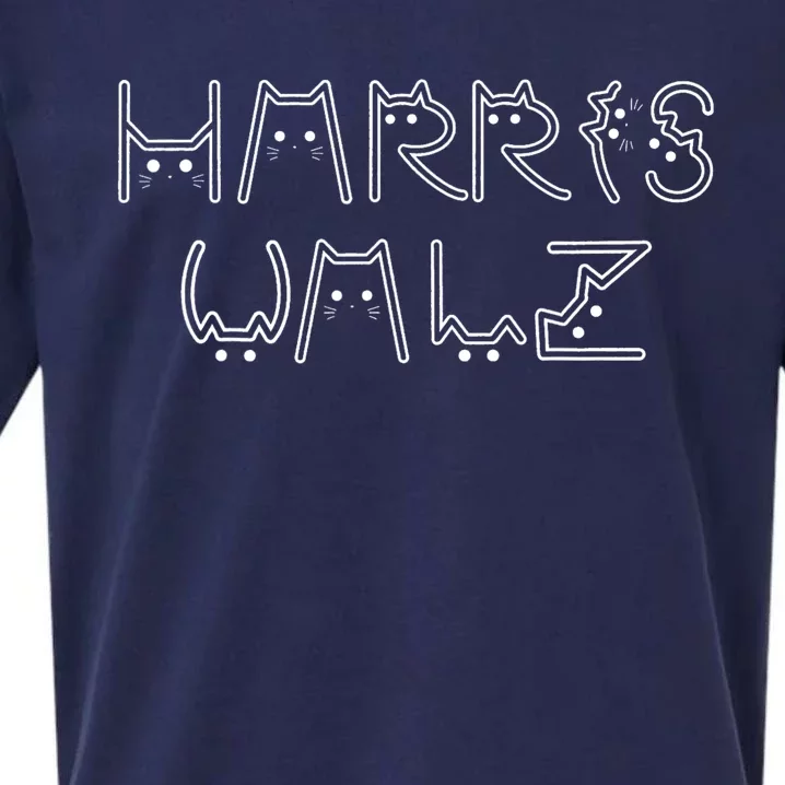 Kamala Harris Tim Walz Waltz Cat Letter Font Design 2024 Sueded Cloud Jersey T-Shirt