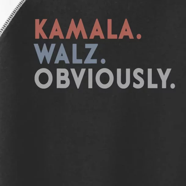 Kamala Harris Tim Walz Obviously Vote Harris Waltz 2024 Toddler Fine Jersey T-Shirt