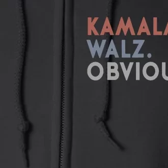 Kamala Harris Tim Walz Obviously Vote Harris Waltz 2024 Full Zip Hoodie