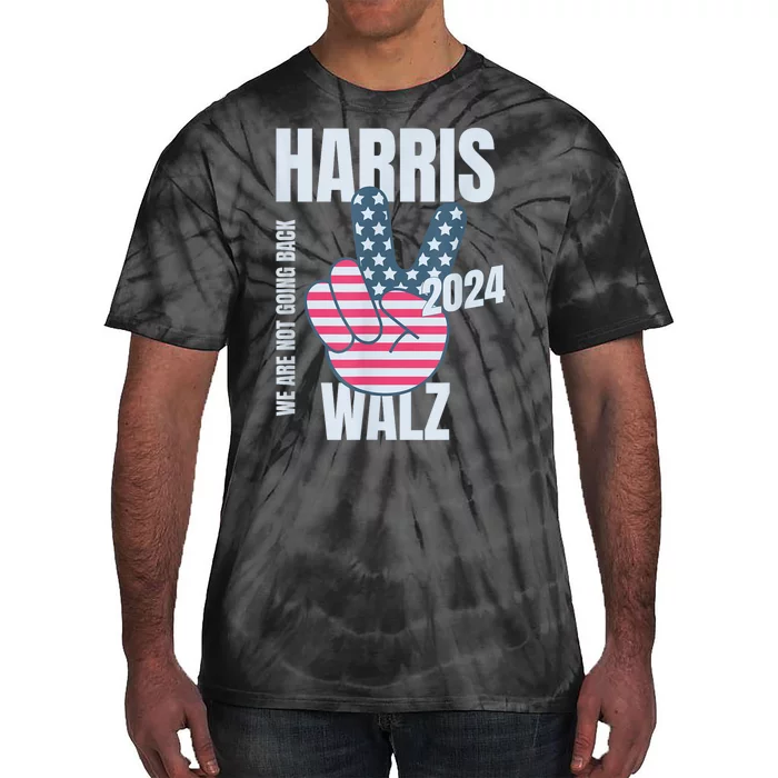 Kamala Harris Tim Walz 2024 Vote Election Peace Sign Flag Tie-Dye T-Shirt