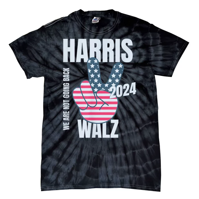 Kamala Harris Tim Walz 2024 Vote Election Peace Sign Flag Tie-Dye T-Shirt