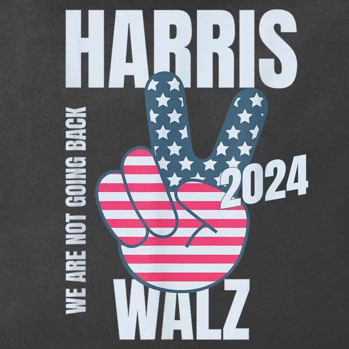 Kamala Harris Tim Walz 2024 Vote Election Peace Sign Flag Zip Tote Bag