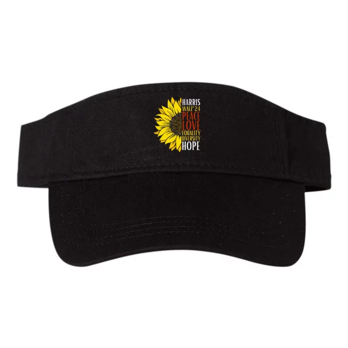 Kamala Harris Tim Walz 24 Peace Love Equality Diversity Hope Lgbt Valucap Bio-Washed Visor