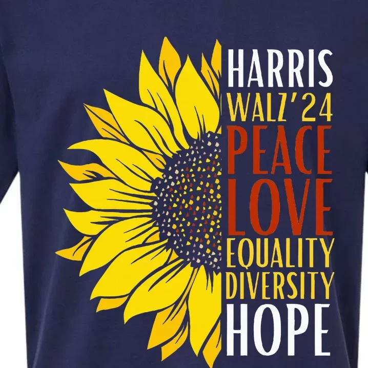 Kamala Harris Tim Walz 24 Peace Love Equality Diversity Hope Lgbt Sueded Cloud Jersey T-Shirt