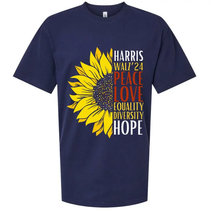 Kamala Harris Tim Walz 24 Peace Love Equality Diversity Hope Lgbt Sueded Cloud Jersey T-Shirt