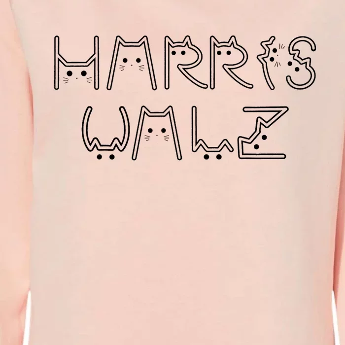 Kamala Harris Tim Walz Waltz Cat Letter Font Design 2024 Womens California Wash Sweatshirt