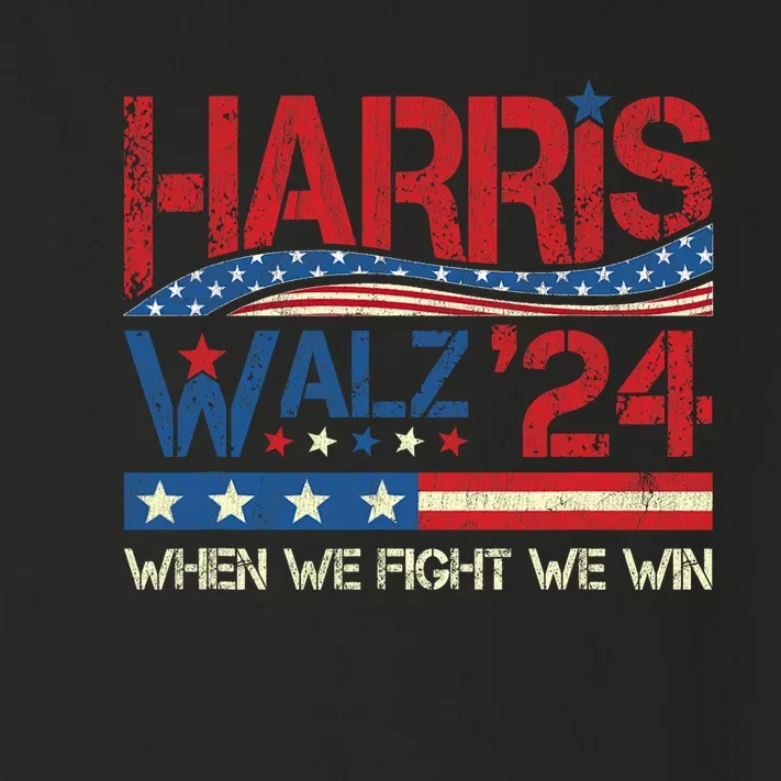 Kamala Harris Tim Waltz 2024 When We Fight We Win Toddler Long Sleeve Shirt