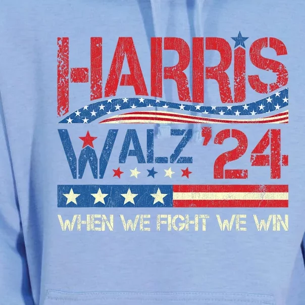 Kamala Harris Tim Waltz 2024 When We Fight We Win Unisex Surf Hoodie