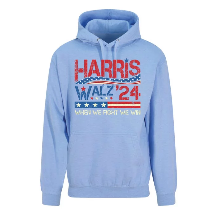 Kamala Harris Tim Waltz 2024 When We Fight We Win Unisex Surf Hoodie