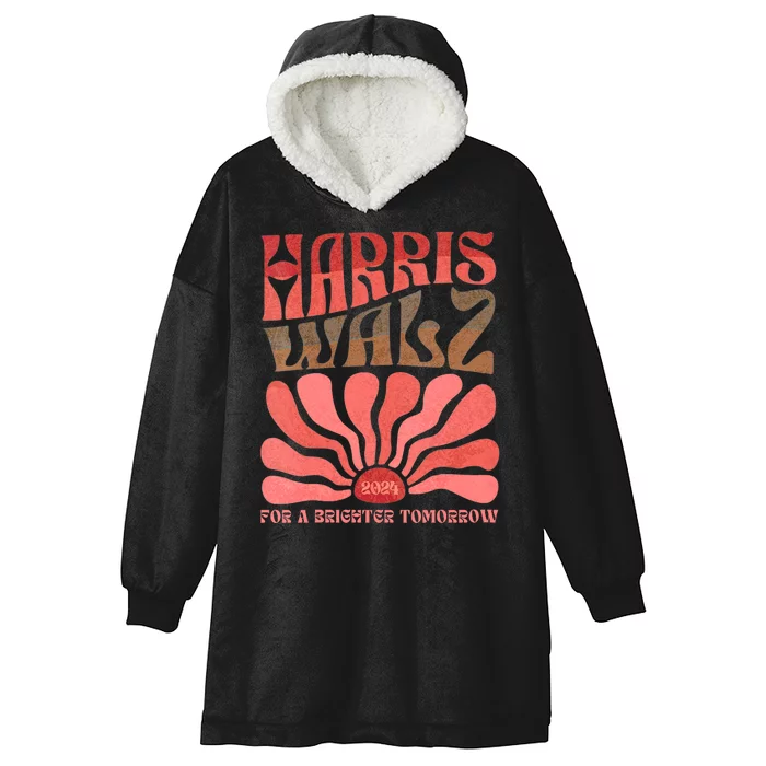 Kamala Harris Tim Walz 2024 Boho Aesthetic Harris Waltz 2024 Hooded Wearable Blanket