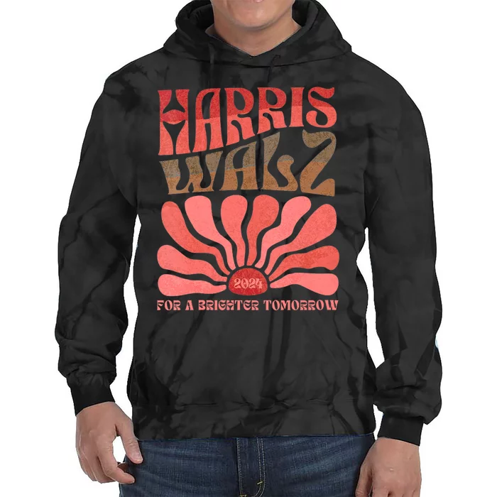 Kamala Harris Tim Walz 2024 Boho Aesthetic Harris Waltz 2024 Tie Dye Hoodie